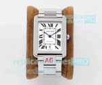 Super AF Factory Cartier Tank Solo Replica Watch White Dial Stainless Steel
